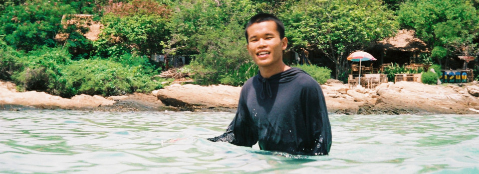 blue swimshirt